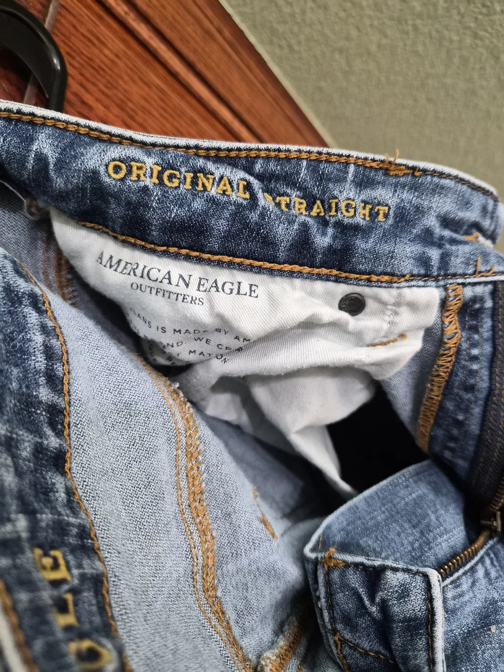 American Eagle Outfitters Light Blue Distressed Straight Jeans